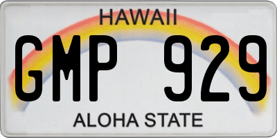 HI license plate GMP929