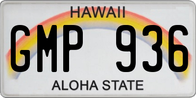 HI license plate GMP936