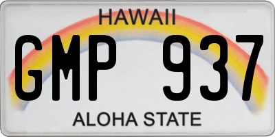 HI license plate GMP937