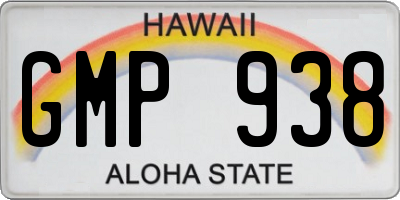 HI license plate GMP938