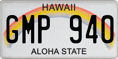 HI license plate GMP940