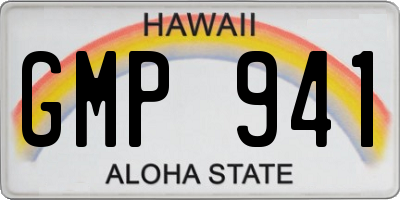 HI license plate GMP941