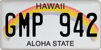 HI license plate GMP942