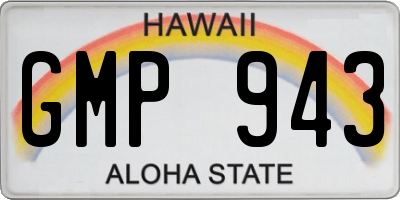 HI license plate GMP943