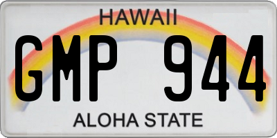 HI license plate GMP944