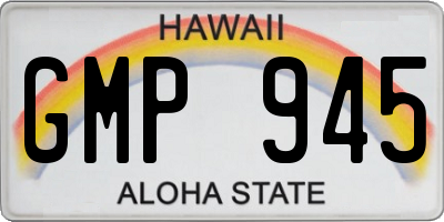 HI license plate GMP945