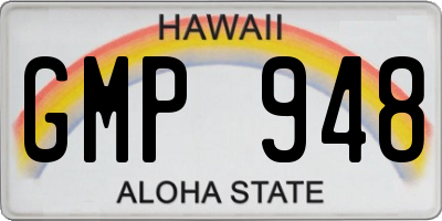 HI license plate GMP948