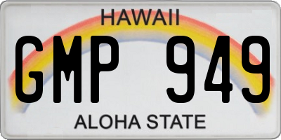 HI license plate GMP949
