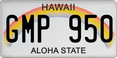 HI license plate GMP950