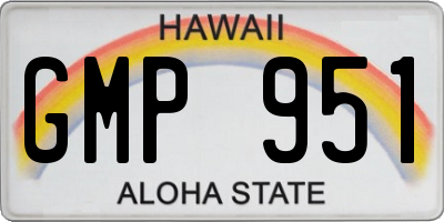 HI license plate GMP951