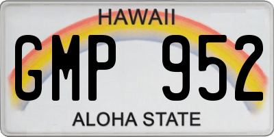 HI license plate GMP952