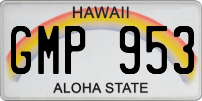 HI license plate GMP953
