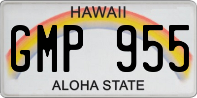 HI license plate GMP955