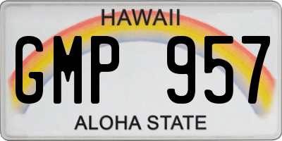 HI license plate GMP957