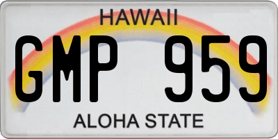 HI license plate GMP959