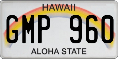 HI license plate GMP960