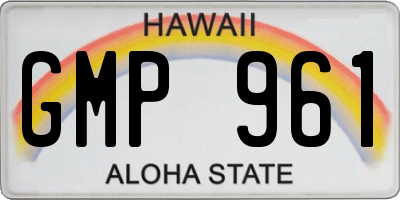 HI license plate GMP961