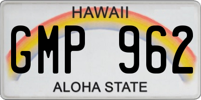 HI license plate GMP962