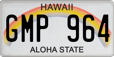 HI license plate GMP964