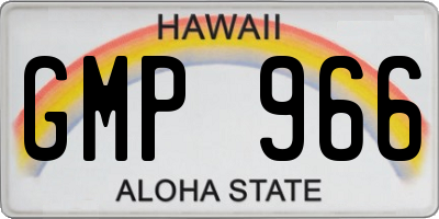 HI license plate GMP966