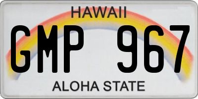 HI license plate GMP967