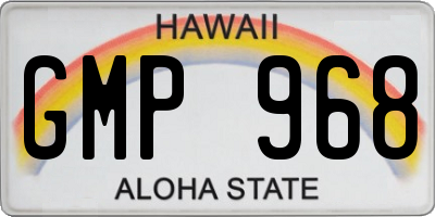HI license plate GMP968