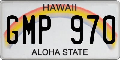 HI license plate GMP970