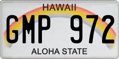 HI license plate GMP972