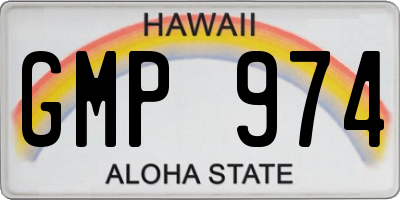 HI license plate GMP974