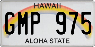 HI license plate GMP975