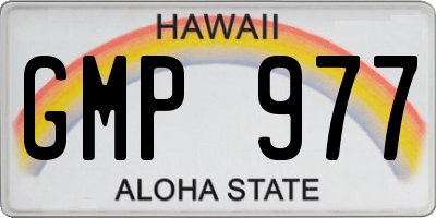 HI license plate GMP977
