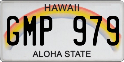 HI license plate GMP979
