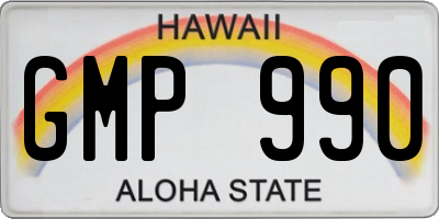 HI license plate GMP990