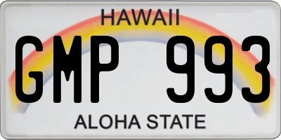 HI license plate GMP993