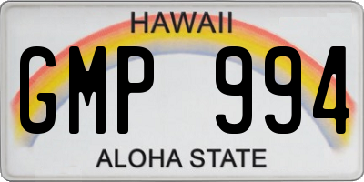 HI license plate GMP994