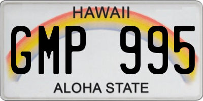 HI license plate GMP995