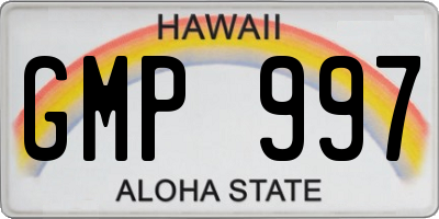 HI license plate GMP997