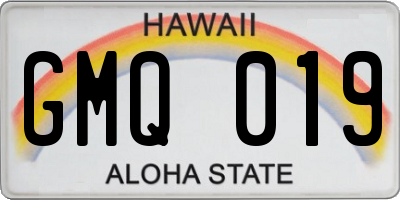 HI license plate GMQ019