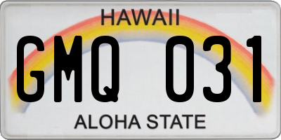 HI license plate GMQ031