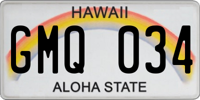 HI license plate GMQ034