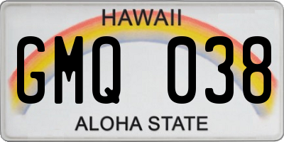 HI license plate GMQ038