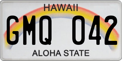HI license plate GMQ042