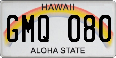 HI license plate GMQ080