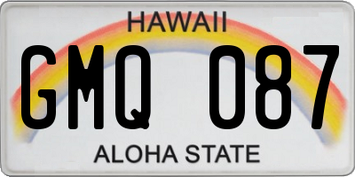 HI license plate GMQ087
