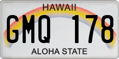 HI license plate GMQ178