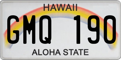 HI license plate GMQ190