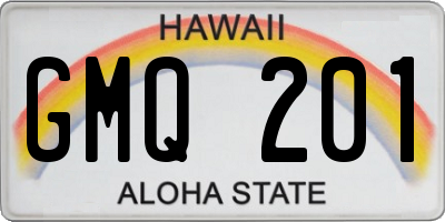 HI license plate GMQ201