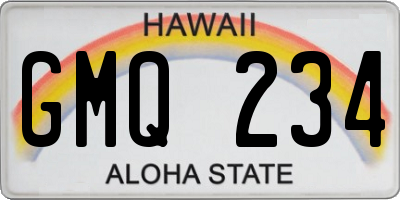 HI license plate GMQ234