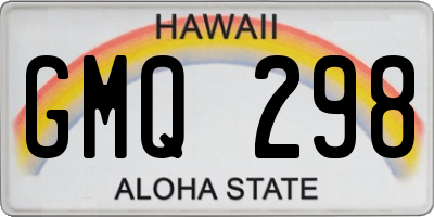 HI license plate GMQ298