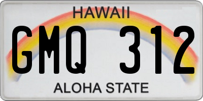 HI license plate GMQ312
